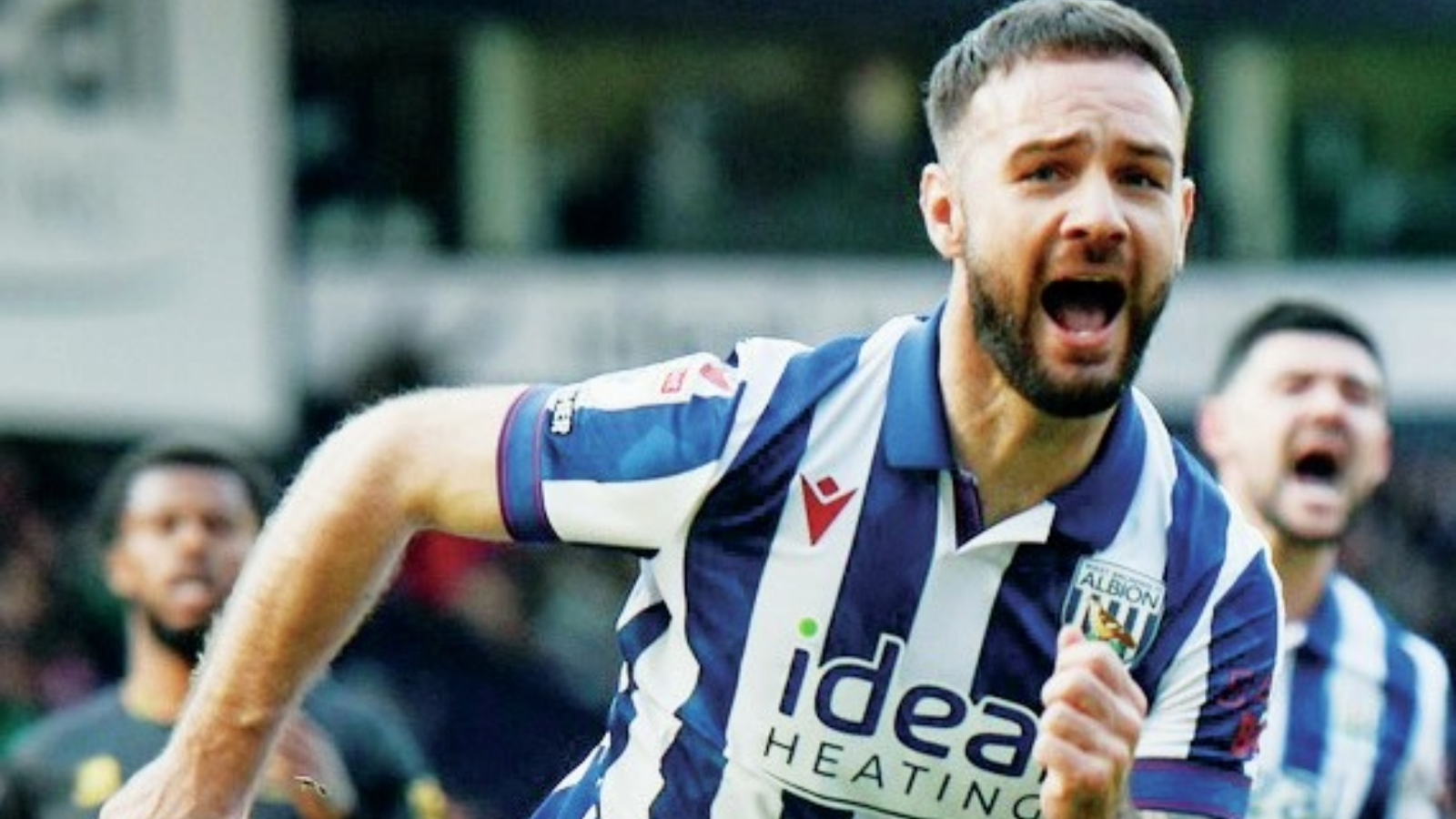 West Brom’s Adam Armstrong enjoys his winner PICTURE: Malcolm Couzens